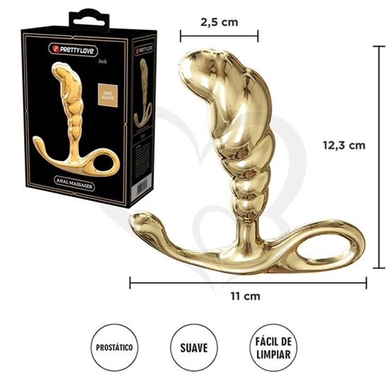 Plug de metal prostatico dorado